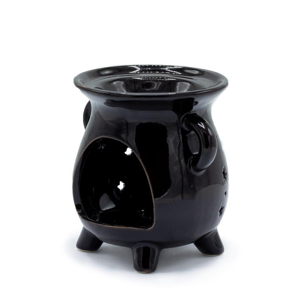 Ancient Wisdom 3x Cauldron Oil Burner - Moon Phase - Black