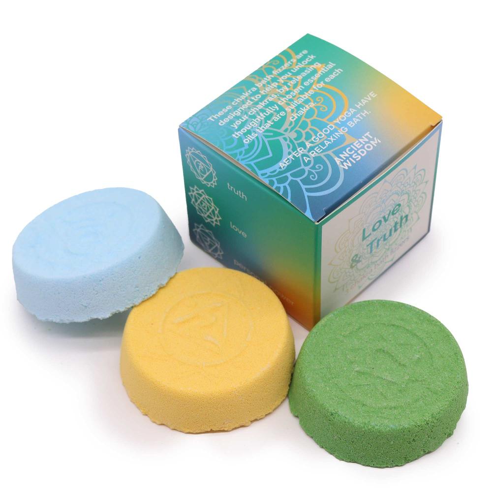 Ancient Wisdom 3x Chakra Bath Fizz - Small Box - Love & Truth