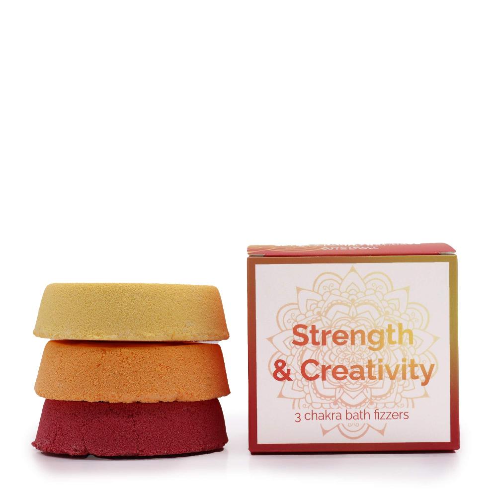 ancient wisdom 3x Chakra Bath Fizz - Small box - Strength & Creativity