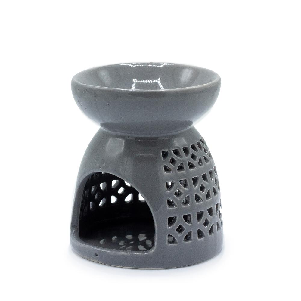 Ancient Wisdom 3x Classic Oil Burner - Morrocan Cutout - Grey