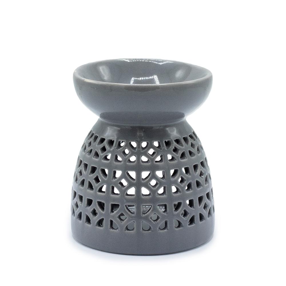 ancient wisdom 3x Classic Oil Burner - Morrocan Cutout - Grey