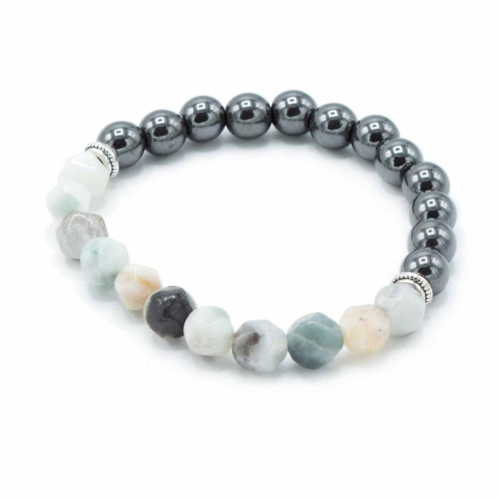 Ancient Wisdom 3x Faceted Gemstone Bracelet - Magnetic Mountain Jade