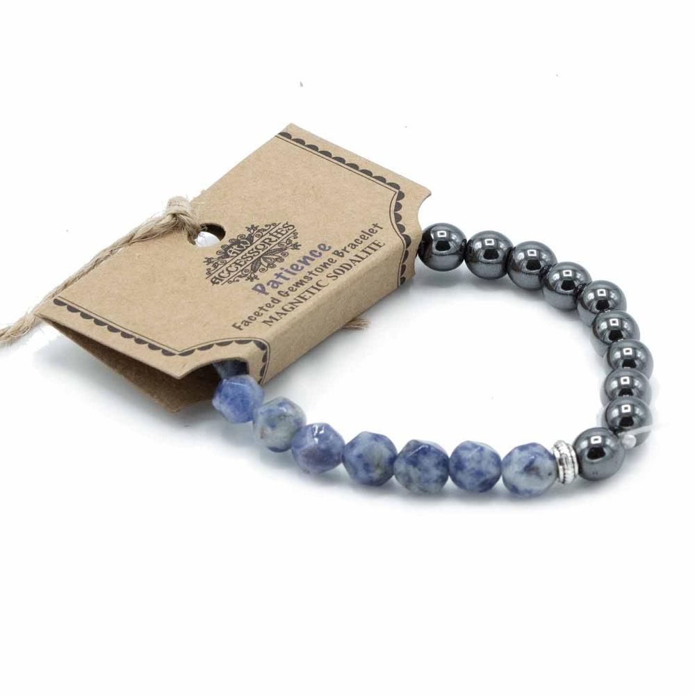 ancient wisdom 3x Faceted Gemstone Bracelet - Magnetic Sodalite