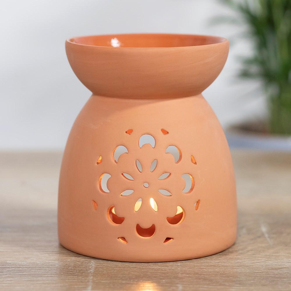 Ancient Wisdom 3x Floral Cutout Terracotta Effect Oil Burner