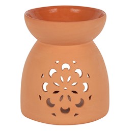 ancient wisdom 3x Floral Cutout Terracotta Effect Oil Burner
