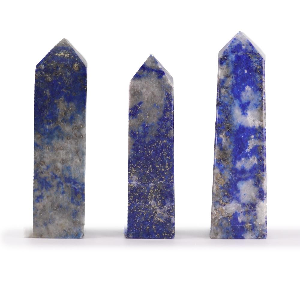 ancient wisdom 3x Gemstone Obelisk Points approx 5cm - Afghan Lapis