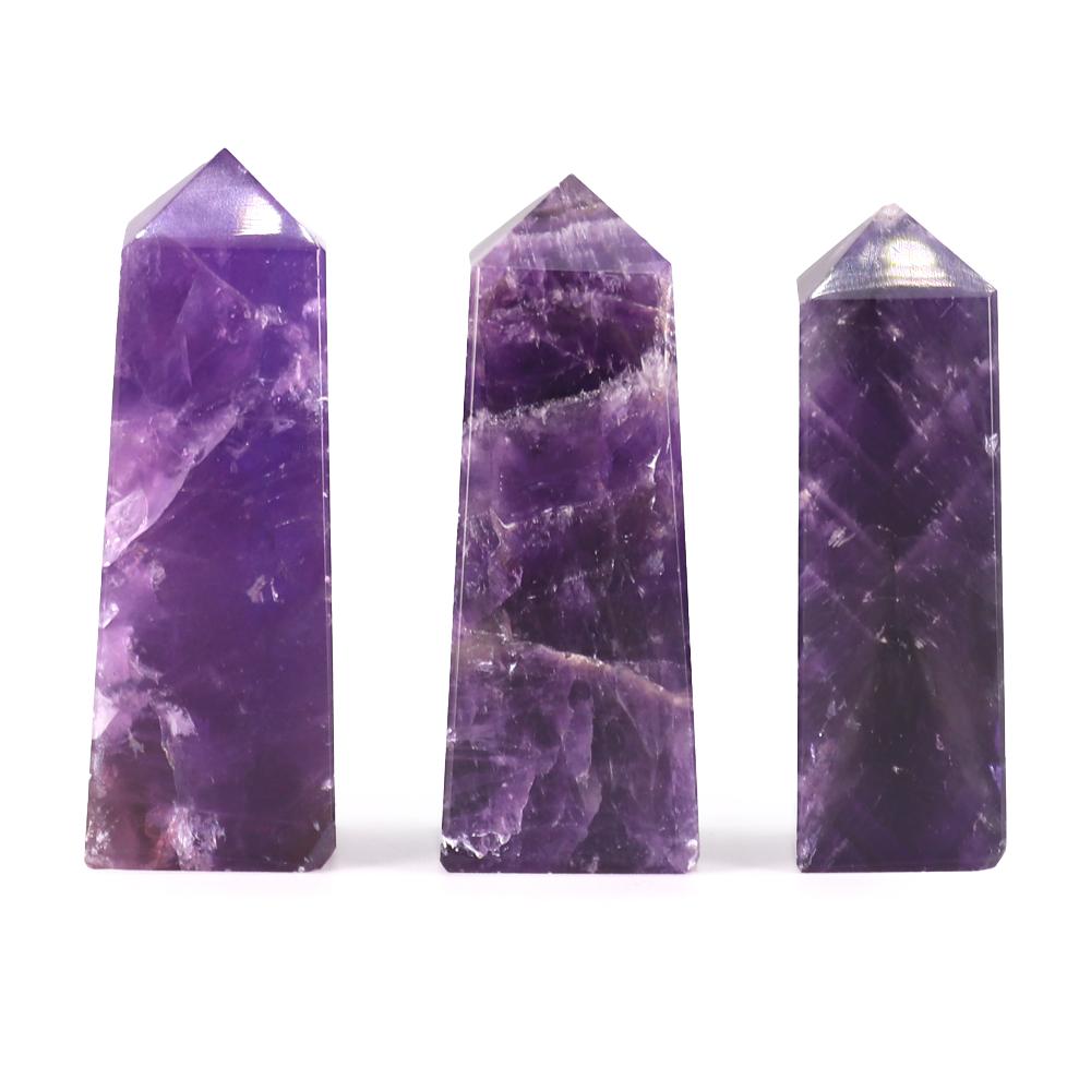 ancient wisdom 3x Gemstone Obelisk Points approx 5cm - African Amethyst
