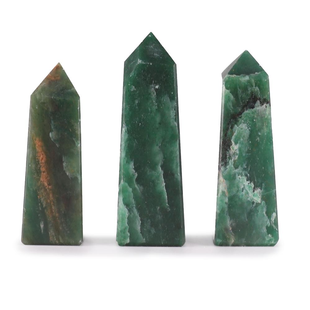 ancient wisdom 3x Gemstone Obelisk Points approx 5cm - Indian Jade