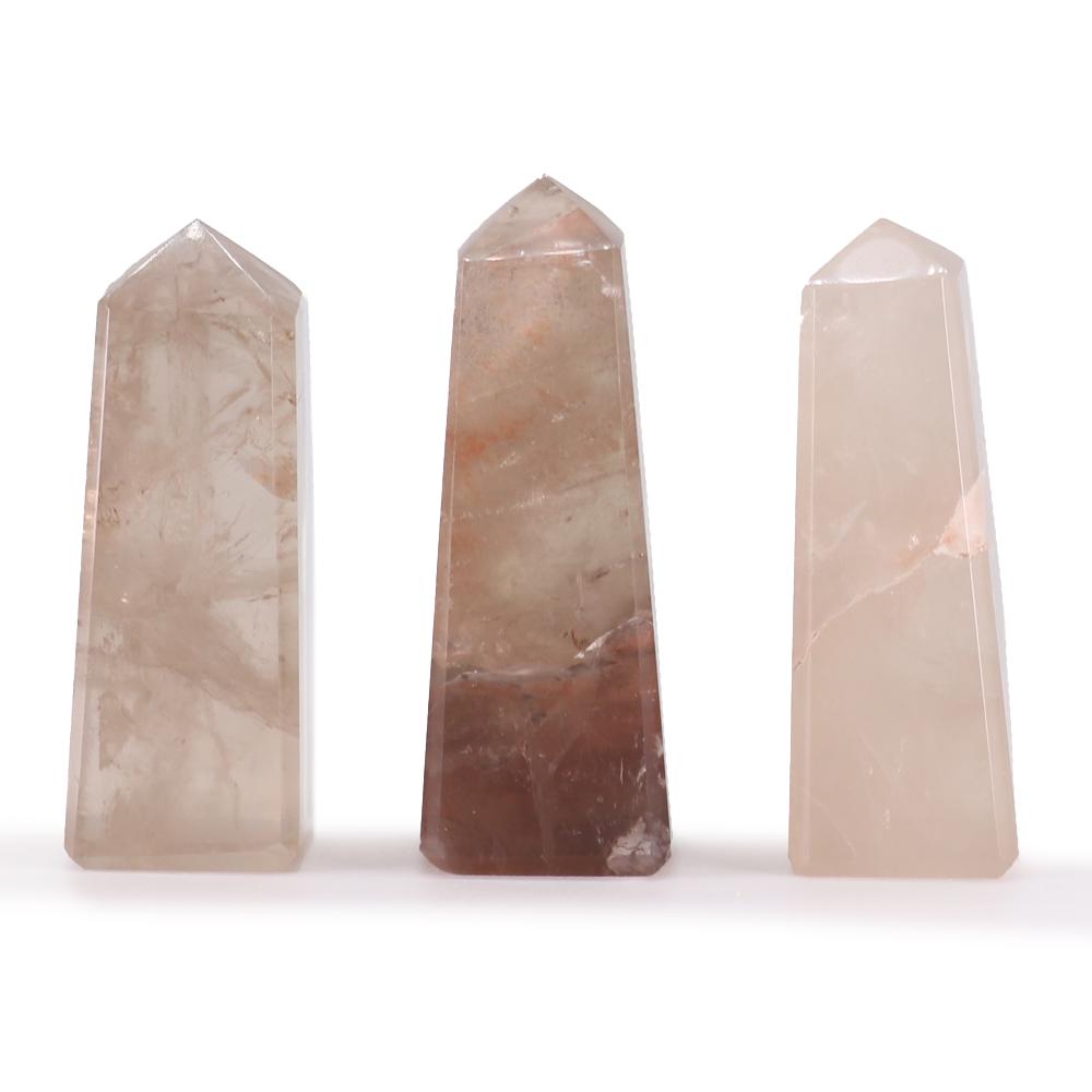 ancient wisdom 3x Gemstone Obelisk Points approx 5cm - Smokey Quartz