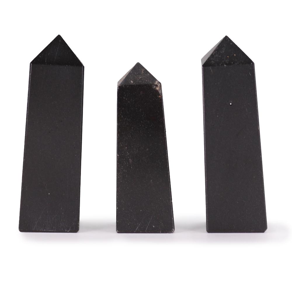 ancient wisdom 3x Gemstone Obelisk Points approx 5cm - Tourmaline