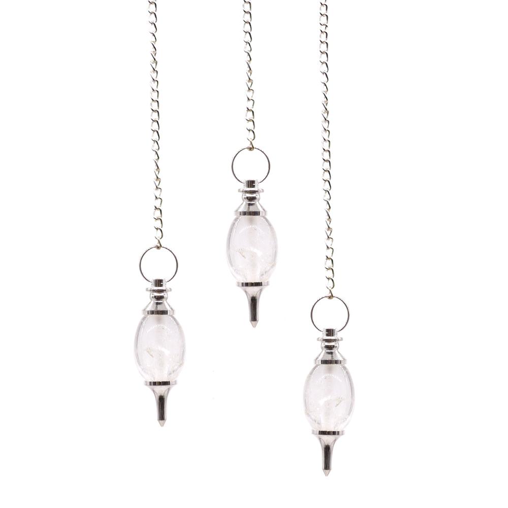 ancient wisdom 3x Lingam Shaped Gemstone Pendulum - Rock Quartz