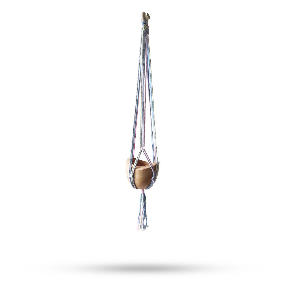 ancient wisdom 3x Macrame Pot Holder Classic - Pastal Tones Bathroom Med Pot