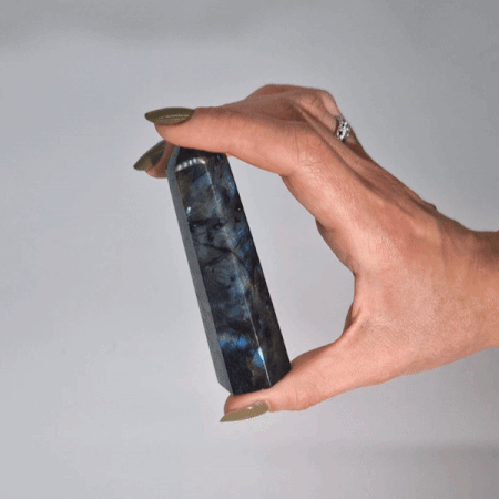 Ancient Wisdom 3x Madagascar Labradorite Points (approx 50-65gm 100x28mm)