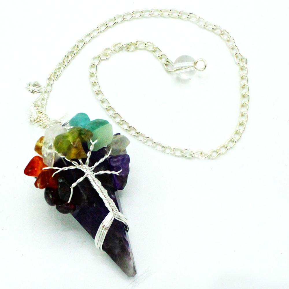 Ancient Wisdom 3x Magic Pendulum - Seven Chakra - Amethyst
