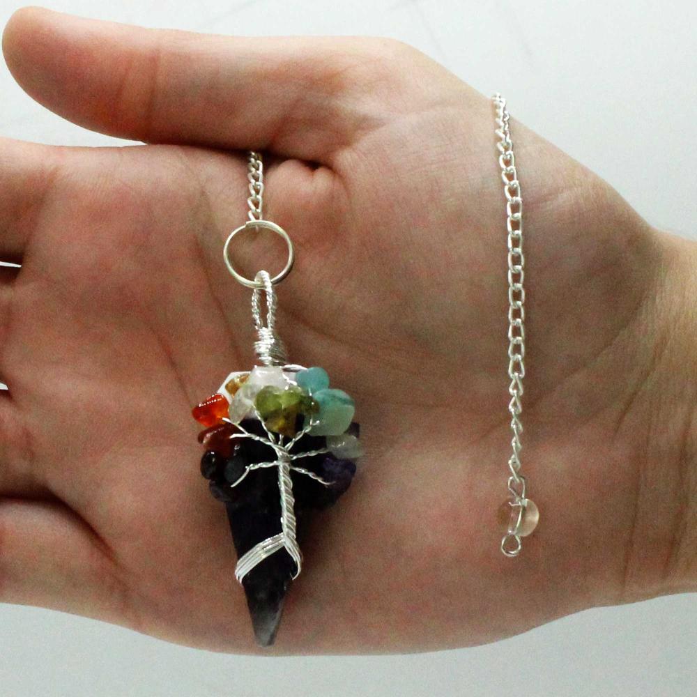 Ancient Wisdom 3x Magic Pendulum - Seven Chakra - Amethyst