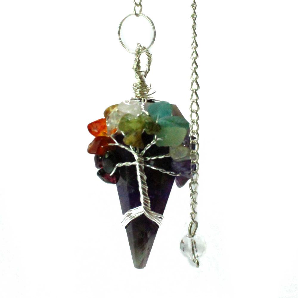 Ancient Wisdom 3x Magic Pendulum - Seven Chakra - Amethyst