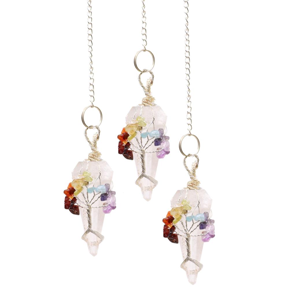 ancient wisdom 3x Magic Pendulum - Seven Chakra - Rock Quartz