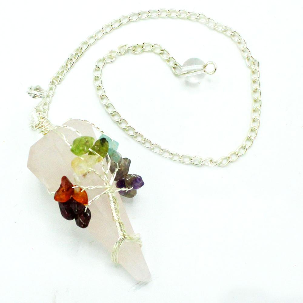 Ancient Wisdom 3x Magic Pendulum - Seven Chakra - Rose Quartz