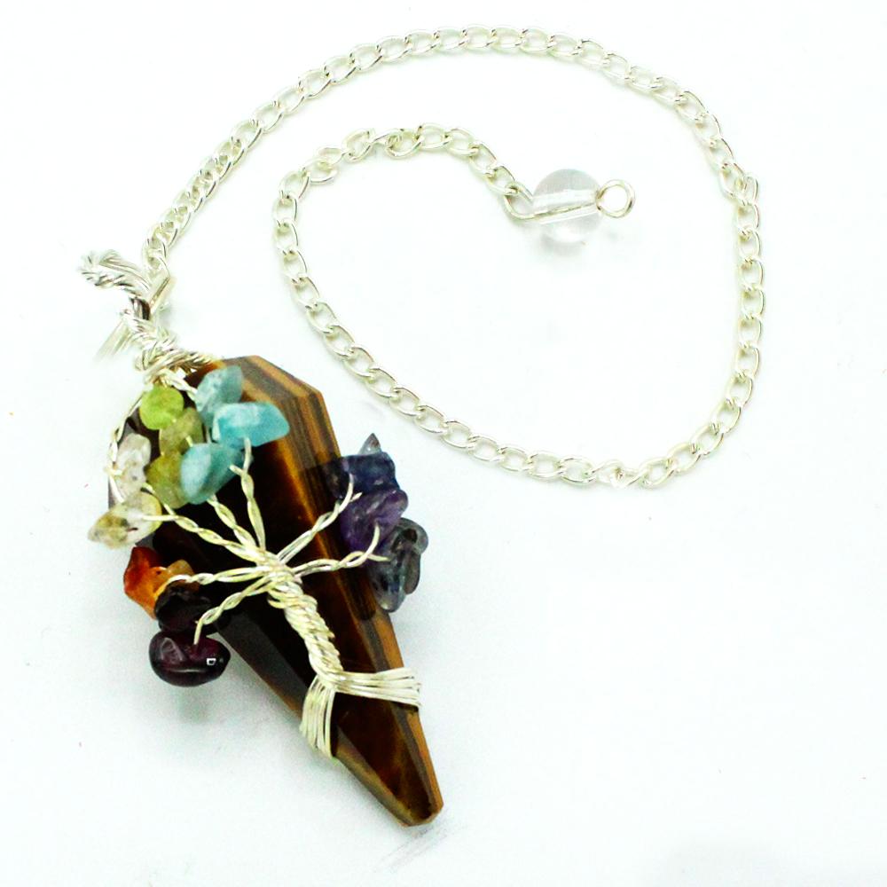 Ancient Wisdom 3x Magic Pendulum - Seven Chakra - Tigereye
