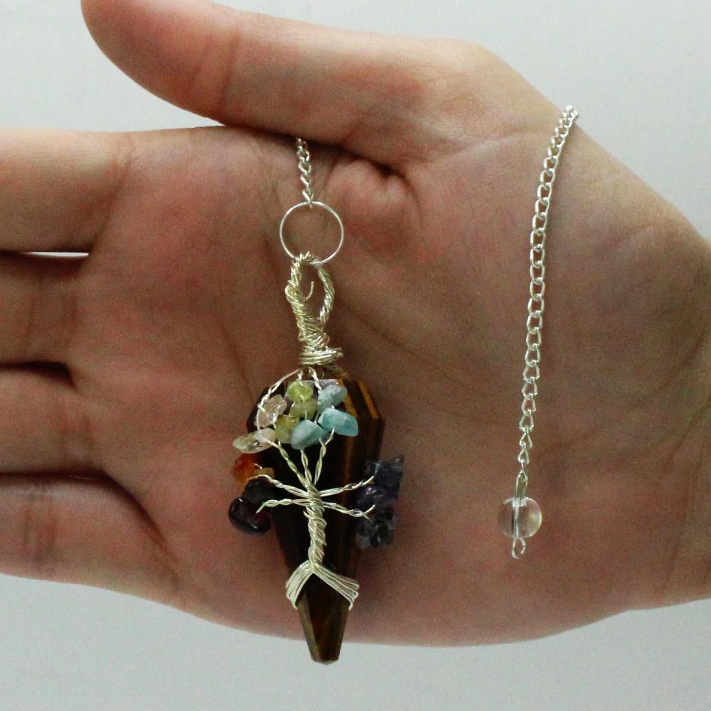 Ancient Wisdom 3x Magic Pendulum - Seven Chakra - Tigereye