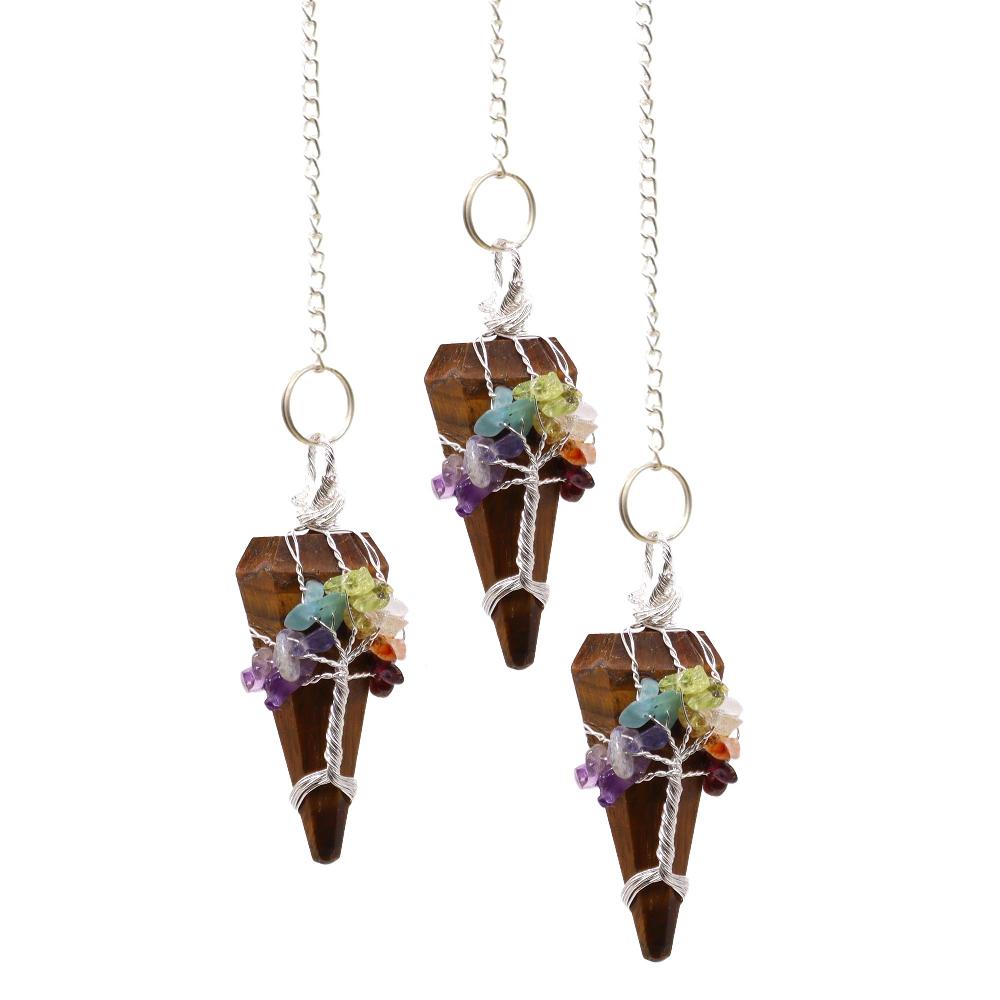 ancient wisdom 3x Magic Pendulum - Seven Chakra - Tigereye