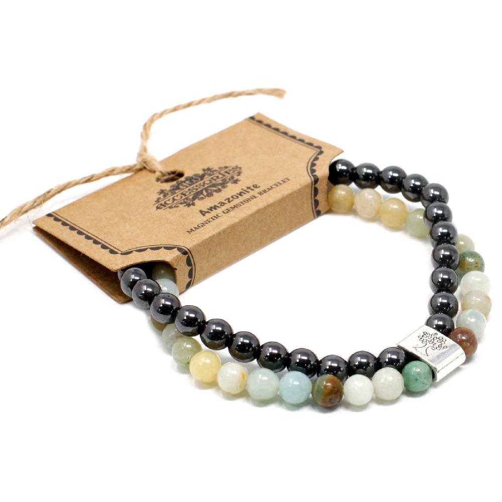 Ancient Wisdom 3x Magnetic Gemstone Bracelet - Amazonite