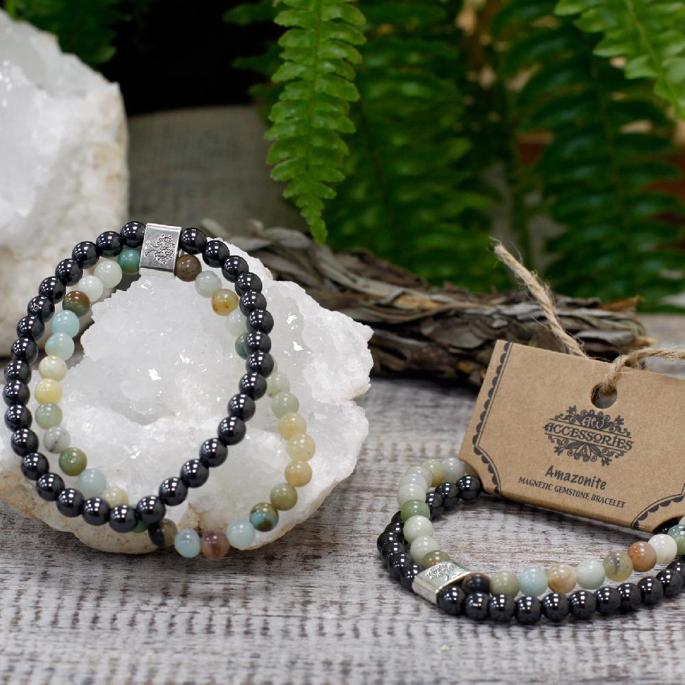 Ancient Wisdom 3x Magnetic Gemstone Bracelet - Amazonite