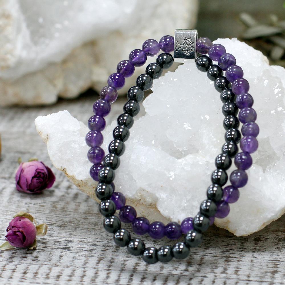 Ancient Wisdom 3x Magnetic Gemstone Bracelet - Amethyst