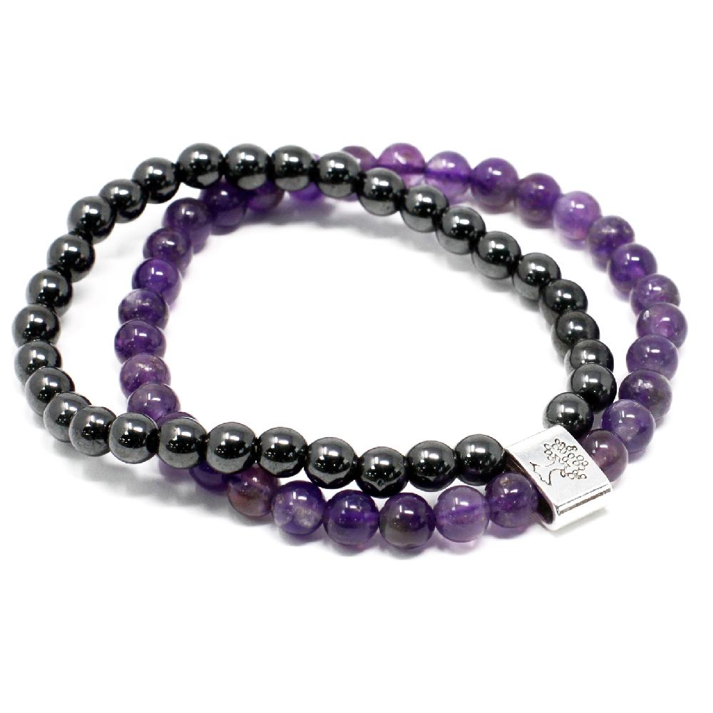 ancient wisdom 3x Magnetic Gemstone Bracelet - Amethyst