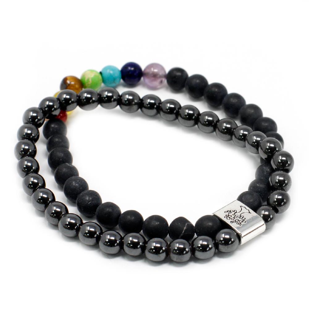 ancient wisdom 3x Magnetic Gemstone Bracelet - Black Stone Chakra