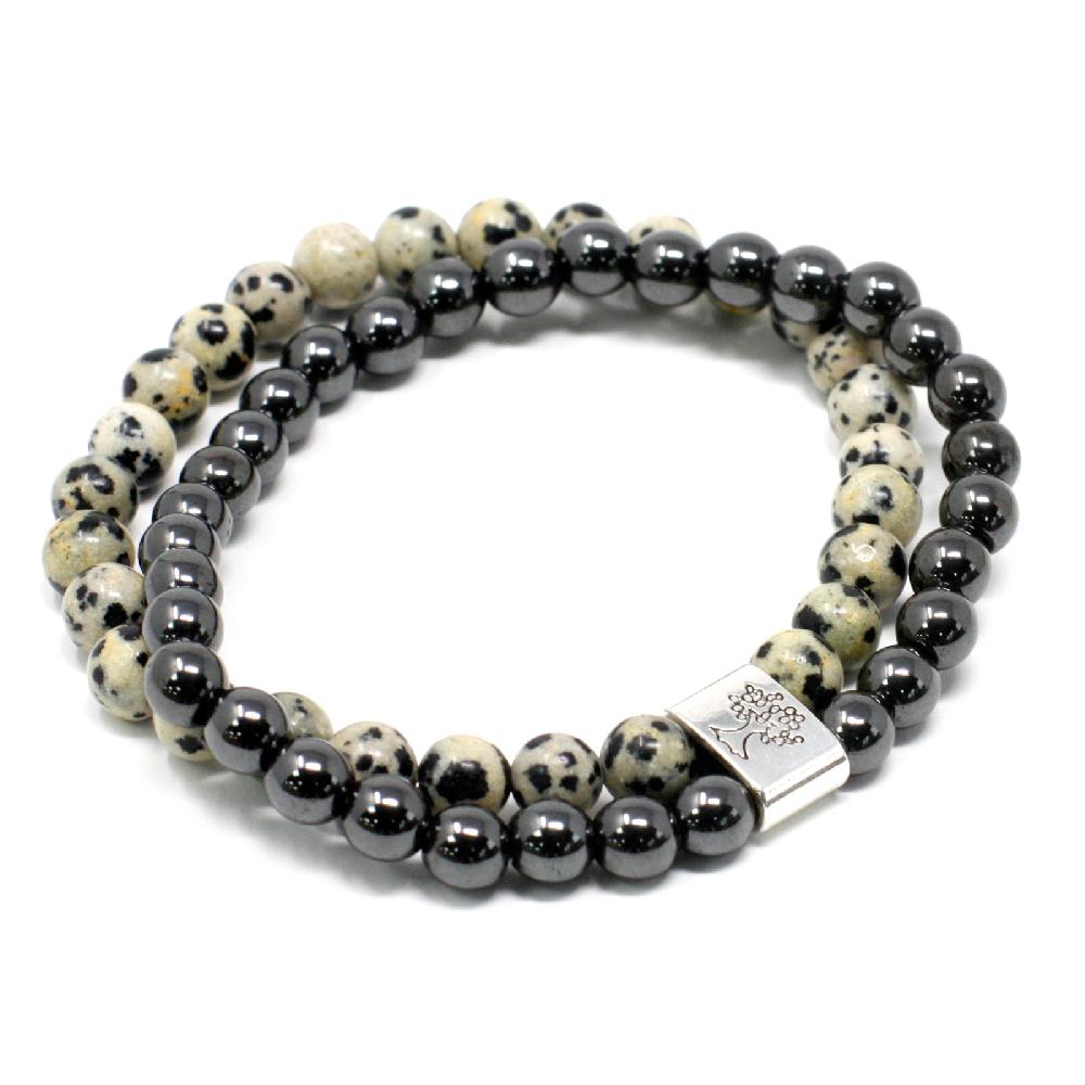 ancient wisdom 3x Magnetic Gemstone Bracelet - Dalmation Jasper