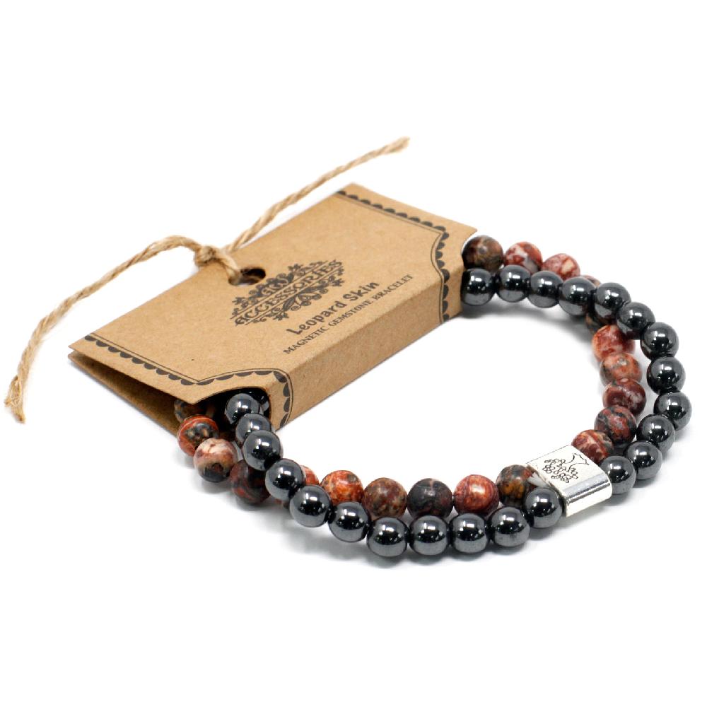 Ancient Wisdom 3x Magnetic Gemstone Bracelet - Leopard Skin