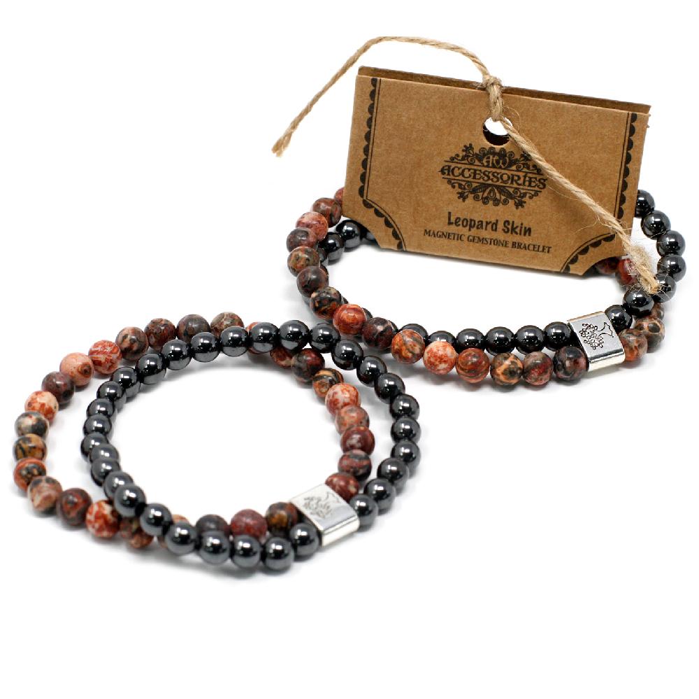 Ancient Wisdom 3x Magnetic Gemstone Bracelet - Leopard Skin