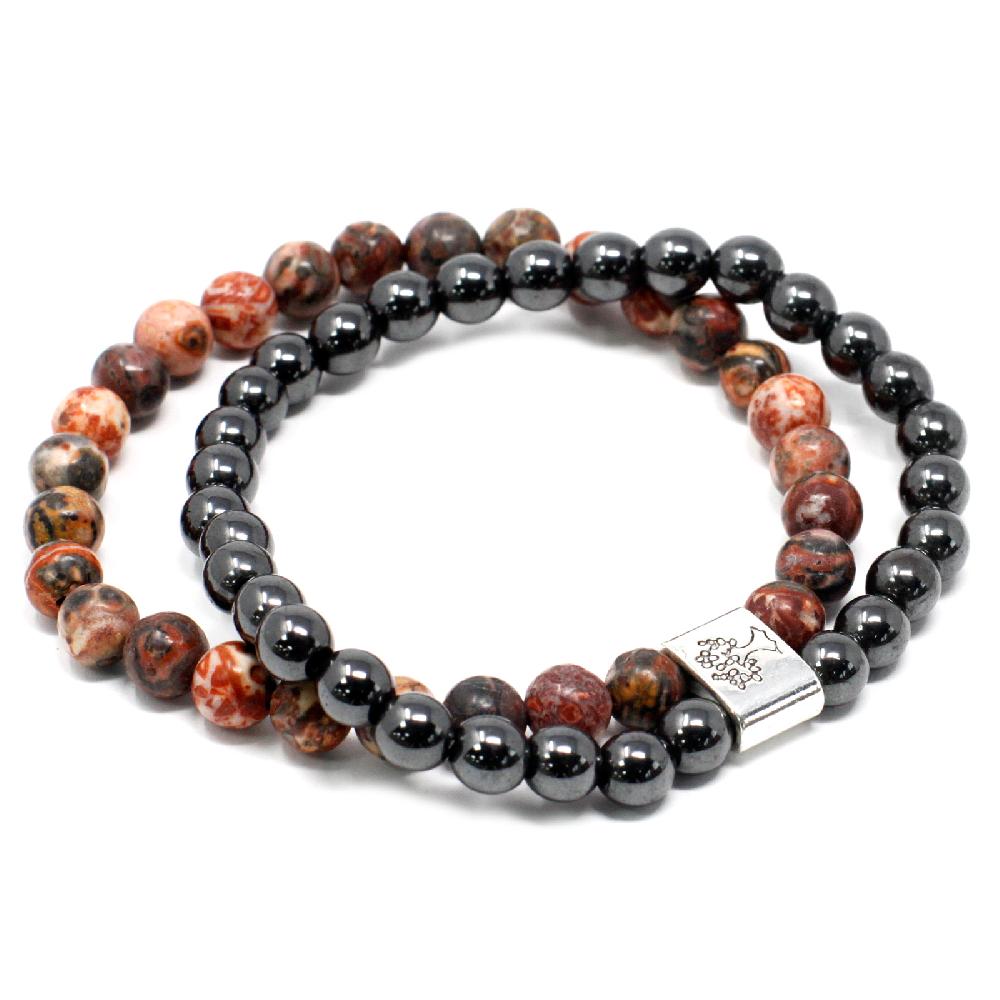 ancient wisdom 3x Magnetic Gemstone Bracelet - Leopard Skin