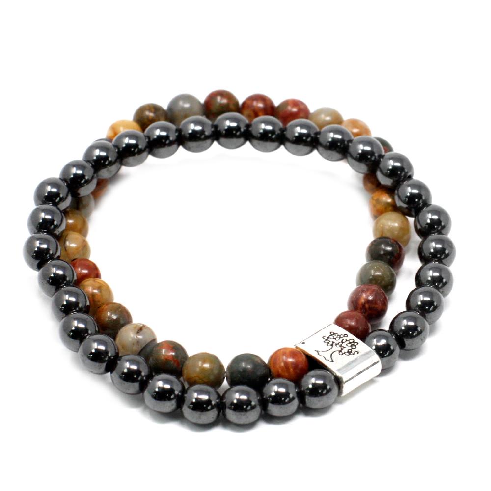 ancient wisdom 3x Magnetic Gemstone Bracelet - Picasso Jasper