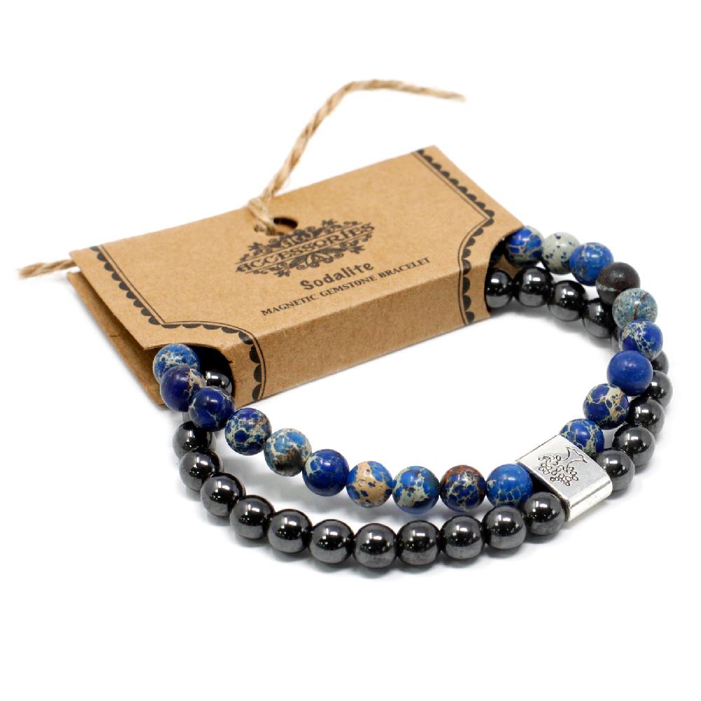 Ancient Wisdom 3x Magnetic Gemstone Bracelet - Sodalite