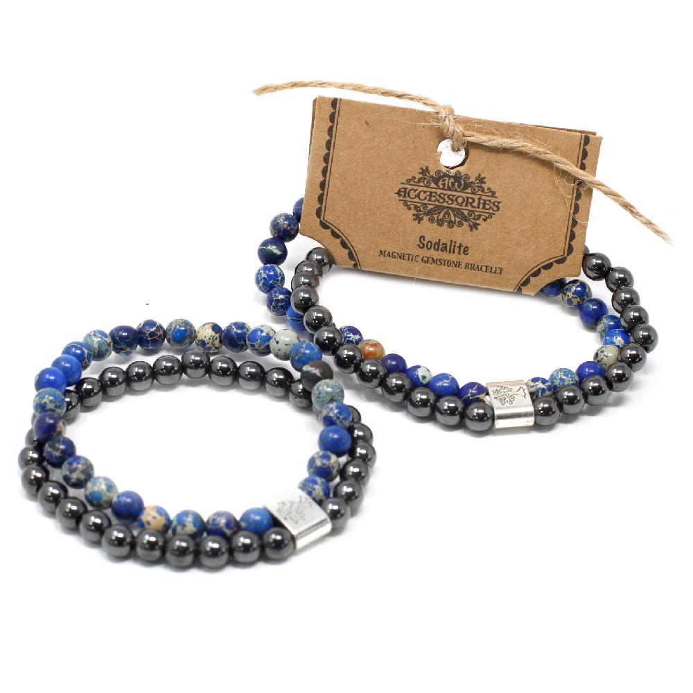 Ancient Wisdom 3x Magnetic Gemstone Bracelet - Sodalite