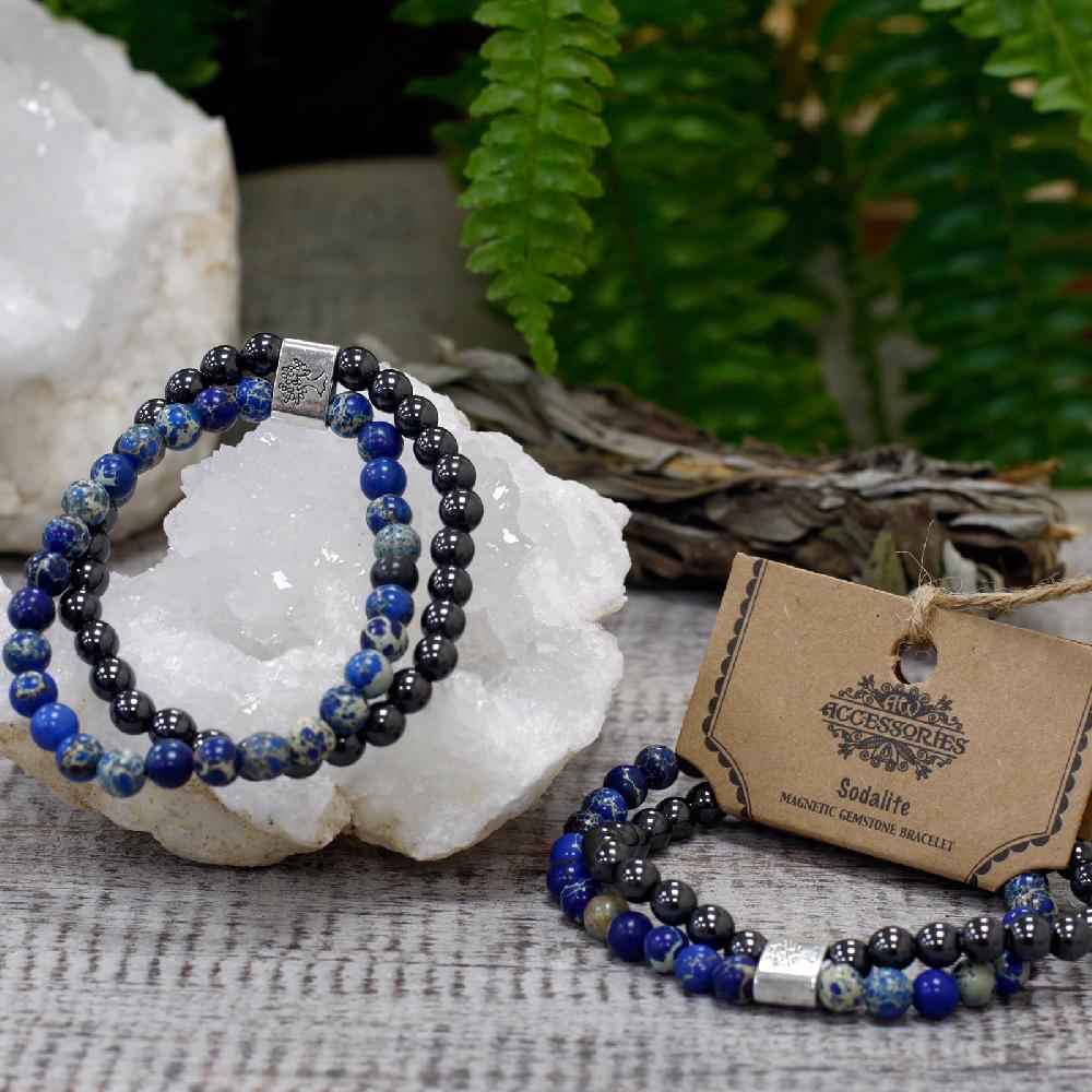 Ancient Wisdom 3x Magnetic Gemstone Bracelet - Sodalite