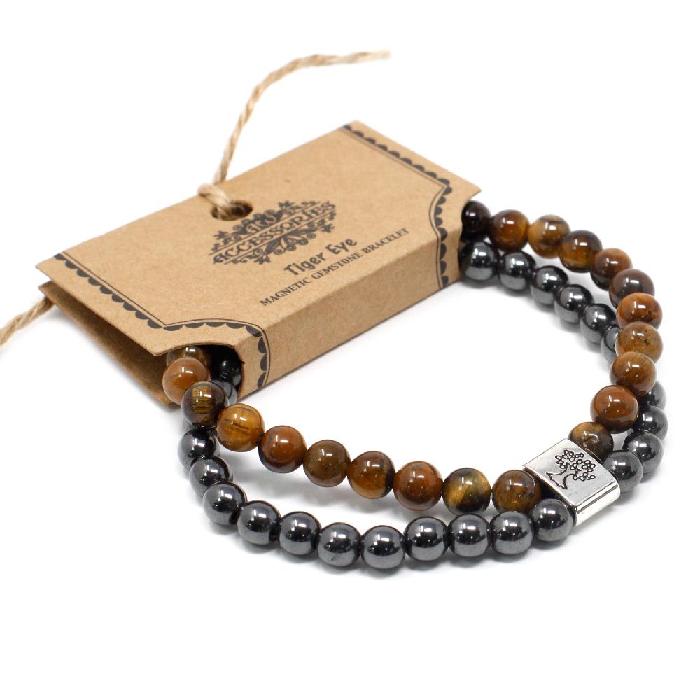 Ancient Wisdom 3x Magnetic Gemstone Bracelet - Tiger Eye