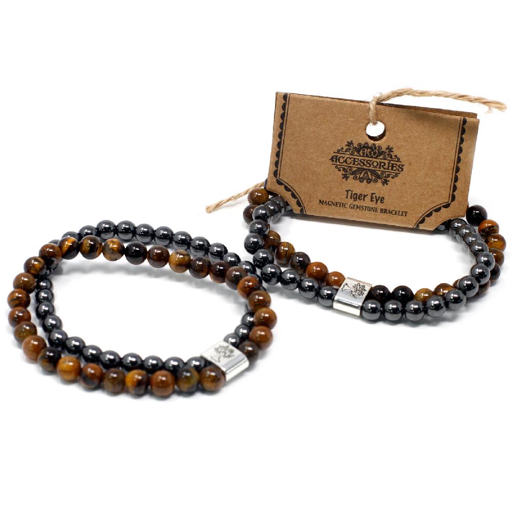 Ancient Wisdom 3x Magnetic Gemstone Bracelet - Tiger Eye