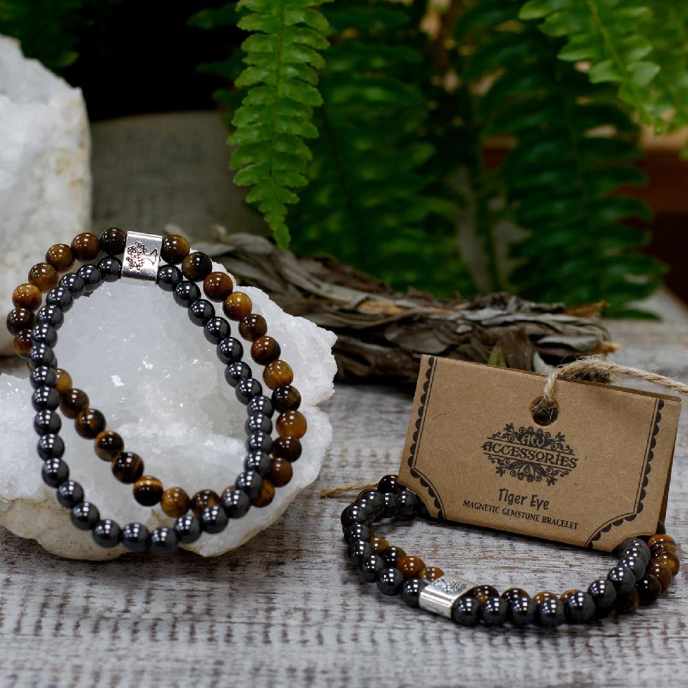 Ancient Wisdom 3x Magnetic Gemstone Bracelet - Tiger Eye