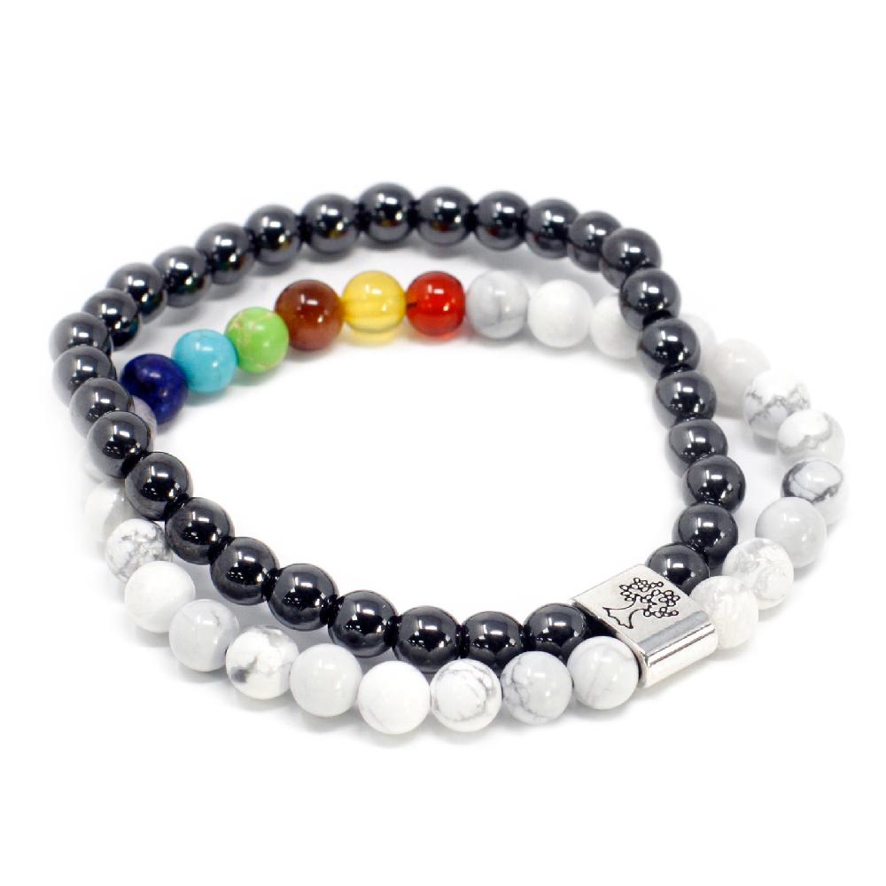 ancient wisdom 3x Magnetic Gemstone Bracelet - White Howlite Chackra