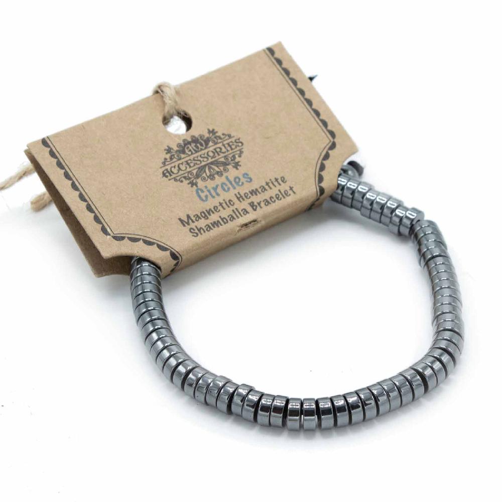 ancient wisdom 3x Magnetic Hematite Shamballa Bracelet - Circles