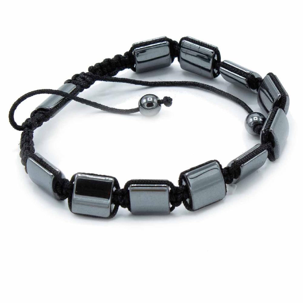 Ancient Wisdom 3x Magnetic Hematite Shamballa Bracelet - Double Cuboids