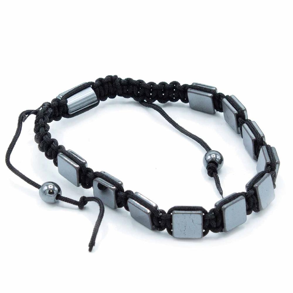 Ancient Wisdom 3x Magnetic Hematite Shamballa Bracelet - Flat Cubes
