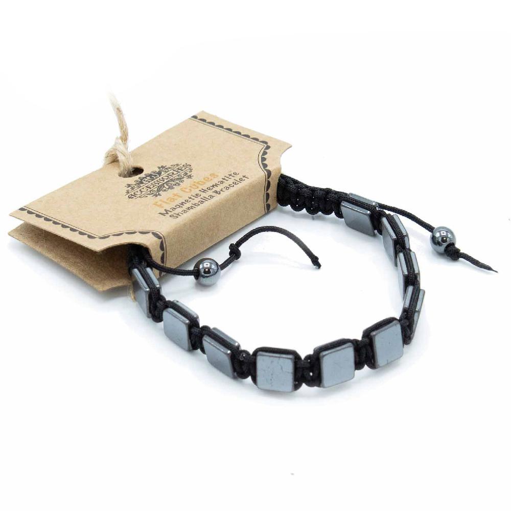 ancient wisdom 3x Magnetic Hematite Shamballa Bracelet - Flat Cubes
