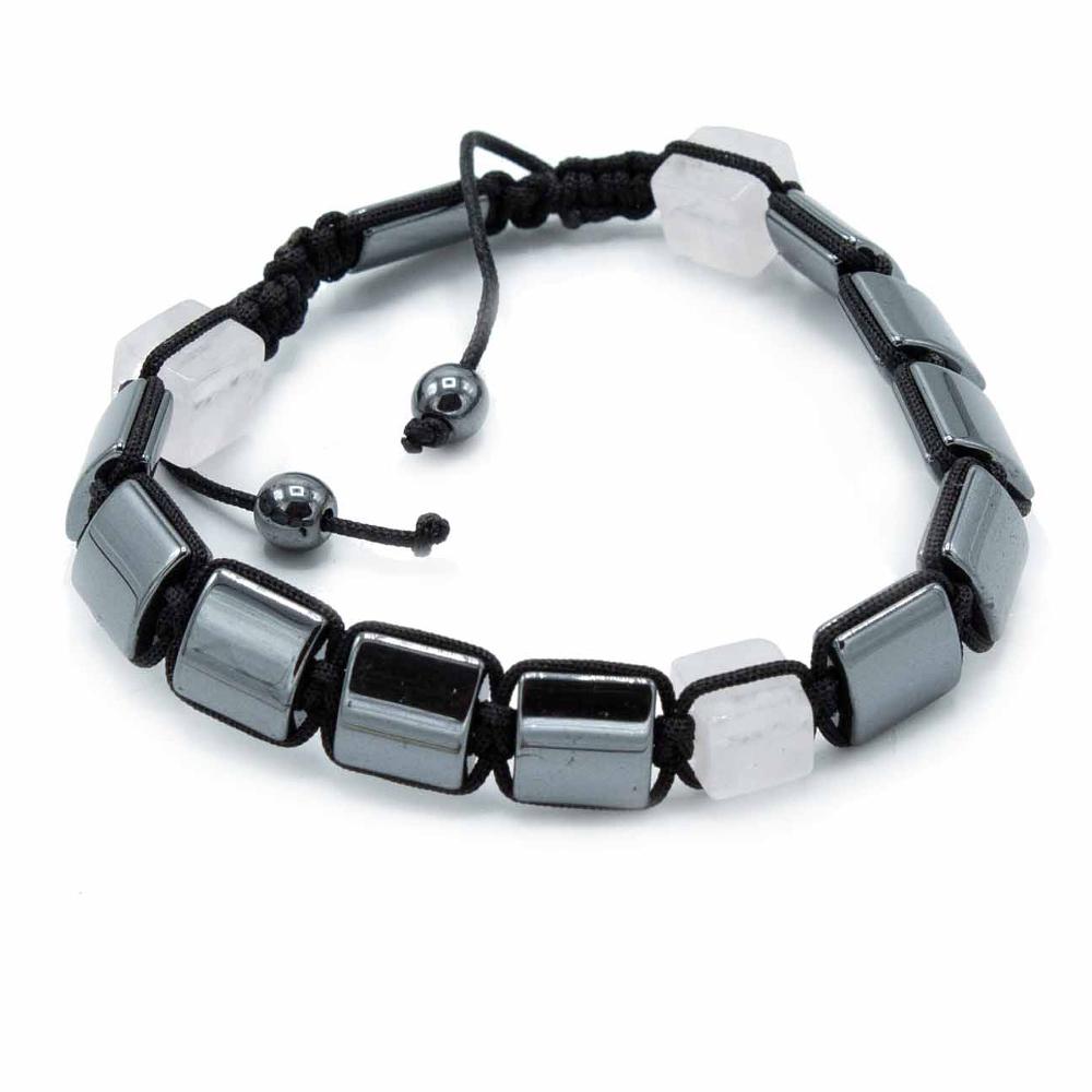 Ancient Wisdom 3x Magnetic Hematite Shamballa Bracelet - Rose Cuboids