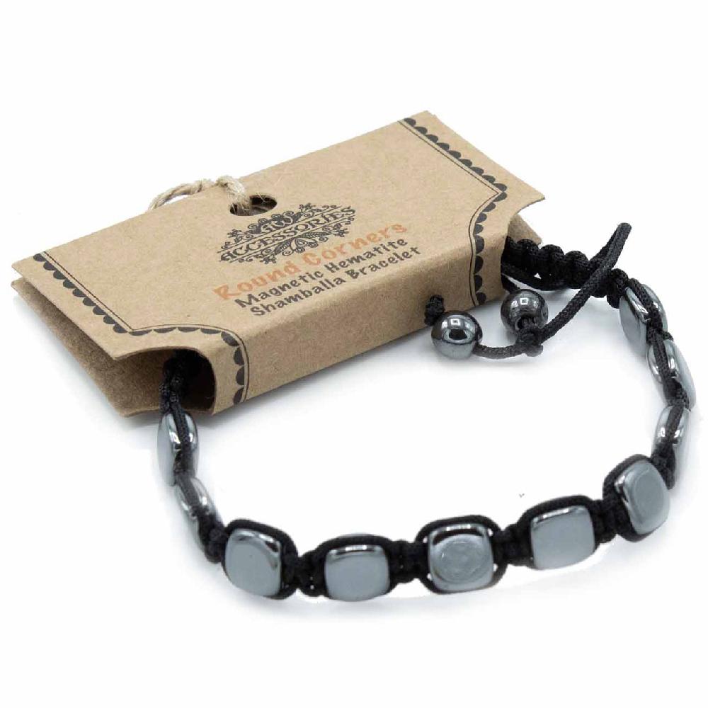 ancient wisdom 3x Magnetic Hematite Shamballa Bracelet - Round Corners