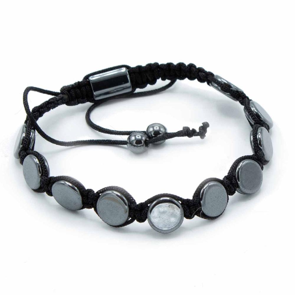 Ancient Wisdom 3x Magnetic Hematite Shamballa Bracelet - Round Flats