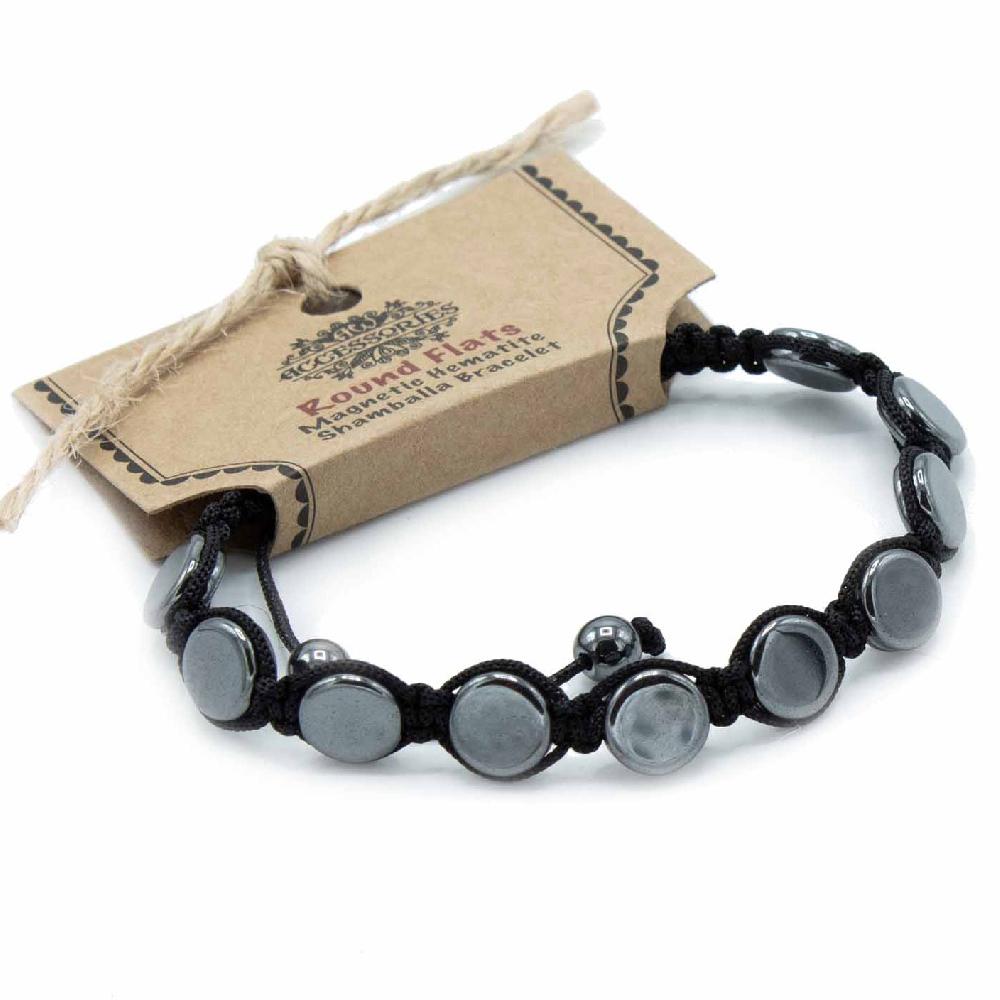 ancient wisdom 3x Magnetic Hematite Shamballa Bracelet - Round Flats
